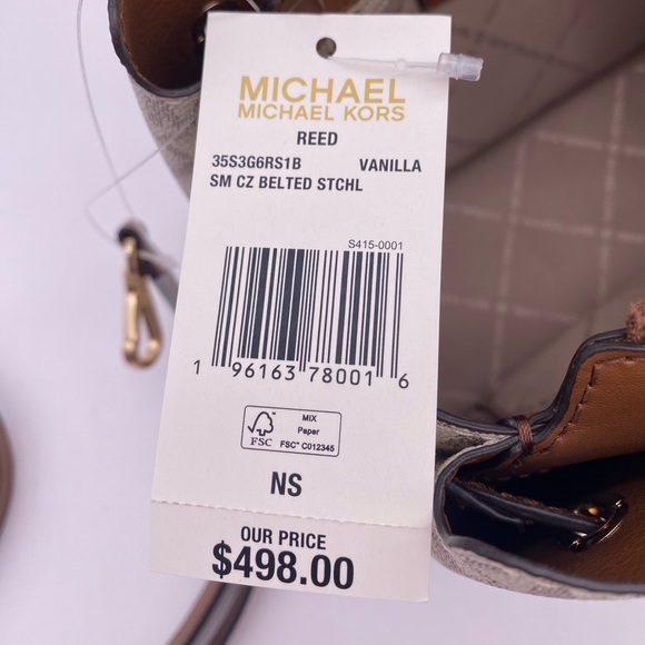 Michael Kors Reed Small Belted
Satchel Shoulder Crossbody Bag MK Vanilla - Picture 12 of 12